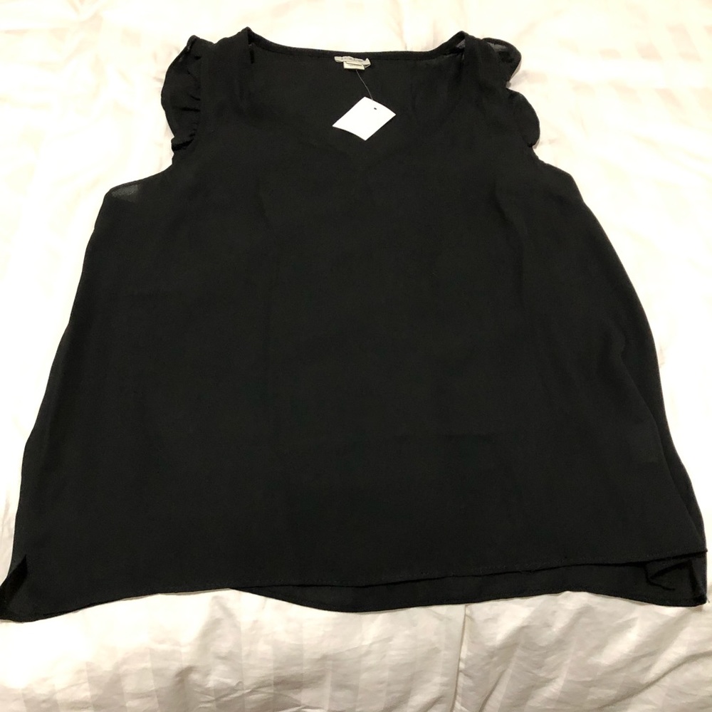 Ruffle shoulder blouse